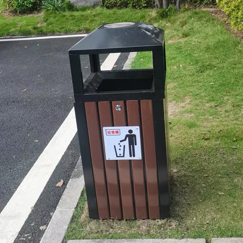 街道鍍鋅板商用垃圾箱 公園景區(qū)室外果皮箱批發(fā) 仿古大號垃圾桶